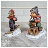 (2pc) Winter Hummel Figurines | Dimensions: h. 6.25 in (tallest)
