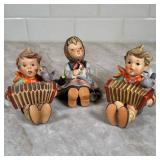 (3pc) Accordion Hummel Figurines | Dimensions: h. 3.75 in (tallest)
