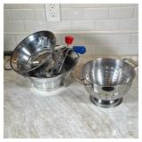 Colander And Vegetable Grinder Set By Mcina-Legum | Colander is by All-Clad and the Grinder set has 