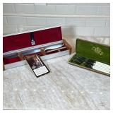 (2pc) MCM Steak Knives And Gerber Carving Set | Carving set comes with box. 6 Steak Knives with whit