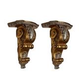 Pair Gilt Wall Shelves