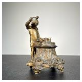 French Gilt Cupid Inkwell