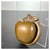 Vintage Brass Apple Paperweight