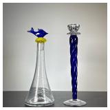 (2pc) Ann Wahlstrom for Kosta Boda Art Glass Tableware