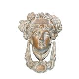 Grecian Metal Door Knocker | Vintage, possibly Victorian, brass door knocker in the form of a Grecia