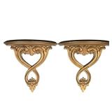 Pair Of Syroco Gilt Wall Brackets