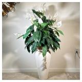 Ceramic Vase & Decorative Faux Plant