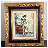 Oil Painting of a Harlequin Musician