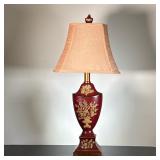 Red & Gold Painted Table Lamp