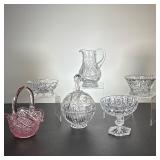 (6pc) Assorted Cut Glass Tableware