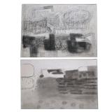 (2pc) THIERRY DIERS (French, b. 1954) CHARCOAL | Including: Paysage (Landscape); charcoal, pencil le