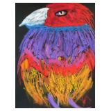 CAROLE LAROCHE (20th/21st Century) COLORFUL PASTEL | colorful bird 30 x 22 in. Sight Signed & dated 