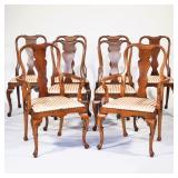 (8pc) ANTIQUE QUEEN ANNE DINING CHAIRS | probably 19th century, including 2 armchairs and 6 side cha
