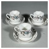 (6pc) HAVILAND & Co. Limoges Demitasse cups and saucers | 3 porcelain cups and matching saucers havi