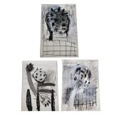 (3pc) THIERRY DIERS (French, b. 1954) SELF-PORTRAIT SERIES | 3-piece series all titled Autoportrait 