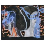 JEAN PAUL PARENT (FRENCH 20TH/21ST CENTURY) ABSTRACT | two faces Oil on paper 9 x 12 in. Sight label