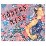 ANDRE LANOUX MIXED MEDIA | Modern Miss Mixed media on paper 22 x 28 in sight Dimensions: h. 25.25 x 