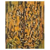 VALMAR (20TH CENTURY) MIXED MEDIA | Mixed media on paper, framed behind glass. Figural composition s