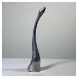 SIGNED PEWTER ABSTRACT SCULPTURE, CANADIAN | Cast pewter freeform abstract sculpture with elongated,