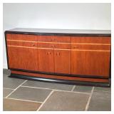 BESPOKE INLAID CONSOLE CABINET | Rectangular console cabinet with slightly convex/curved front. Cons