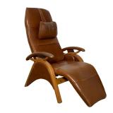VINTAGE ZERO GRAVITY BROWN LEATHER RECLINER | Reclining lounge chair upholstered in brown leather wi