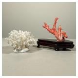 (2pc) CORAL SCULPTURES | Dimensions: h. 6 in