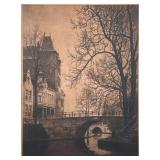 DIRK HARTING (Dutch, 1884-1970), ETCHING | Oude Gracht, Utrecht Etching on paper depicting a canal s
