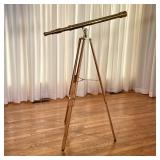 STANLEY LONDON POLISHED BRASS SPY GLASS | On a tripod base; HDM lens size (1.5 in), inscribed "STANL