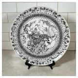 Decorative Black And White Plate By Wumblad | Entitled, “The Seasons”, marked and signed on back. Di