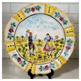 Colorful Large Decorative Ceramic Plate | Dimensions: dia. 16.5 in