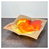 Glass Art Shallow Square Bowl | Dimensions: h. 2 x w. 11 x l. 11 in