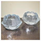(2pc) Glass Large Votives | Matching with rough glass and scalloped edges. Dimensions: h. 4 x dia. 6