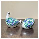 Pair Of Hand Painted Birds | Signed on bottom