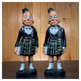 (2pc) Old Smuggler Scotch Figures | Alan Insulated Mfg. Co. Dimensions: h. 10 in