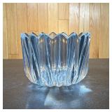 Orrefors Clear Crystal Glass Bowl | Modern Scandinavian crystal bowl with scalloped rim Dimensions: 