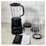 (5pc) Chefman Blender And Accessories | 4-speed blender with cups and pitcher. Dimensions: h. 15.5 x