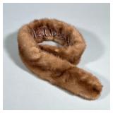 VINTAGE MINK FUR COLLAR STOLE WITH VELVET LINING