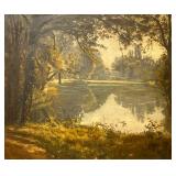 Framed Oil Landscape Painting