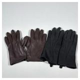 (2pc) Leather Gloves With Polar Fleece Lining