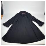 NORDSTROM GALLERY 100% CAMEL HAIR BLACK SWING COAT SIZE 4