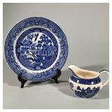 SOCIÉTÉ CÉRAMIQUES ("England 1883" Backstamp, China) PLATE AND CREAMER