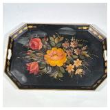 Black Floral Serving Tray
