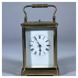 ANTIQUE FRENCH BRASS TABLE CARRIAGE CLOCK
