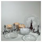 (35pc) Vintage Art Engraving Glass Set by T. Yamamoto