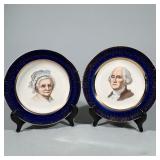 (2pc) PAIR OF GILDED GEORGE AND MARTHA WASHINGTON