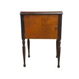 (2pc) Vintage Dark Wood Sewing Machine Cabinet