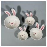 (4pc) Set Nesting Bunny Bowls | One large, one medium, and two small sized Blossom and Blooms cerami