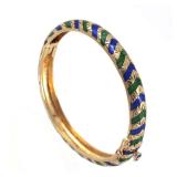 RINE 14K GOLD & ENAMEL HARD BRACELET
