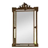 IMPRESSIVE FRENCH GILT OVERMANTEL PARCLOSE MIRROR