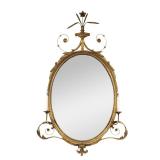 ADAMS STYLE OVAL GILTWOOD MIRROR, ELECTRIFIED
